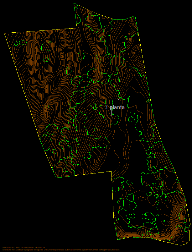 DXF en vista de planta abierto en software CAD